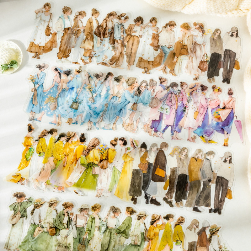 Vintage Fashion Journal - JIANQI 20 pcs/pack Vintage Character Girl