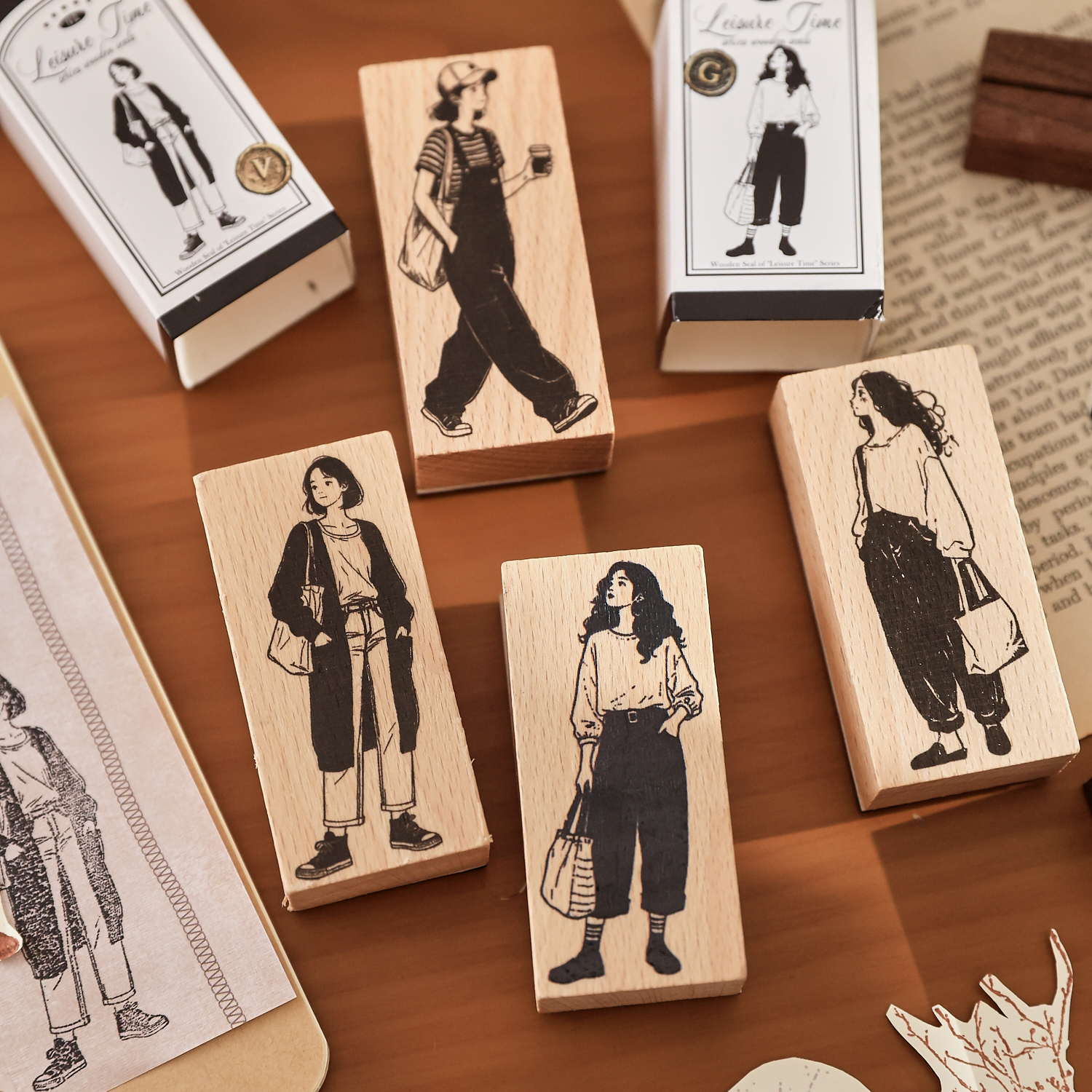 Vintage Fashion Journal - Journal GO Creative Fashion Girl Wood