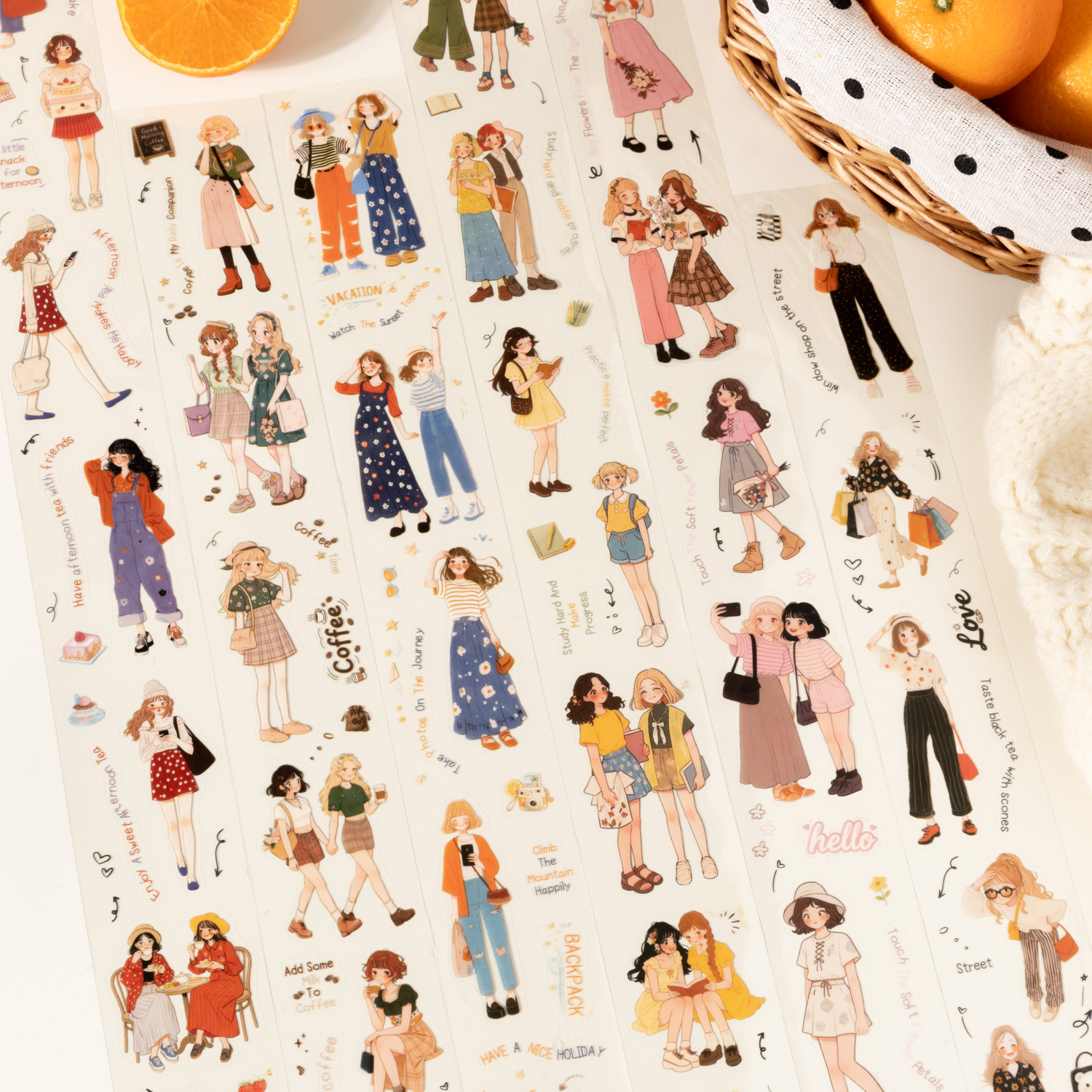 Vintage Fashion Journal - 1PCS PET Vintage Girl Outfit Stickers