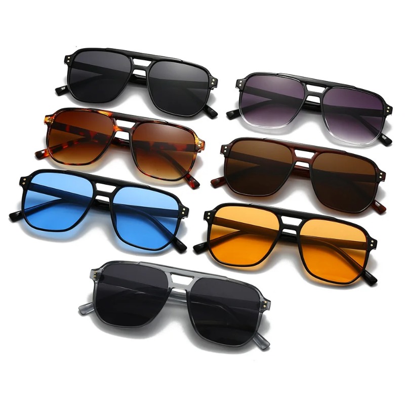 Vintage Fashion Design - Vintage Men Women Double Bridges Sunglasses