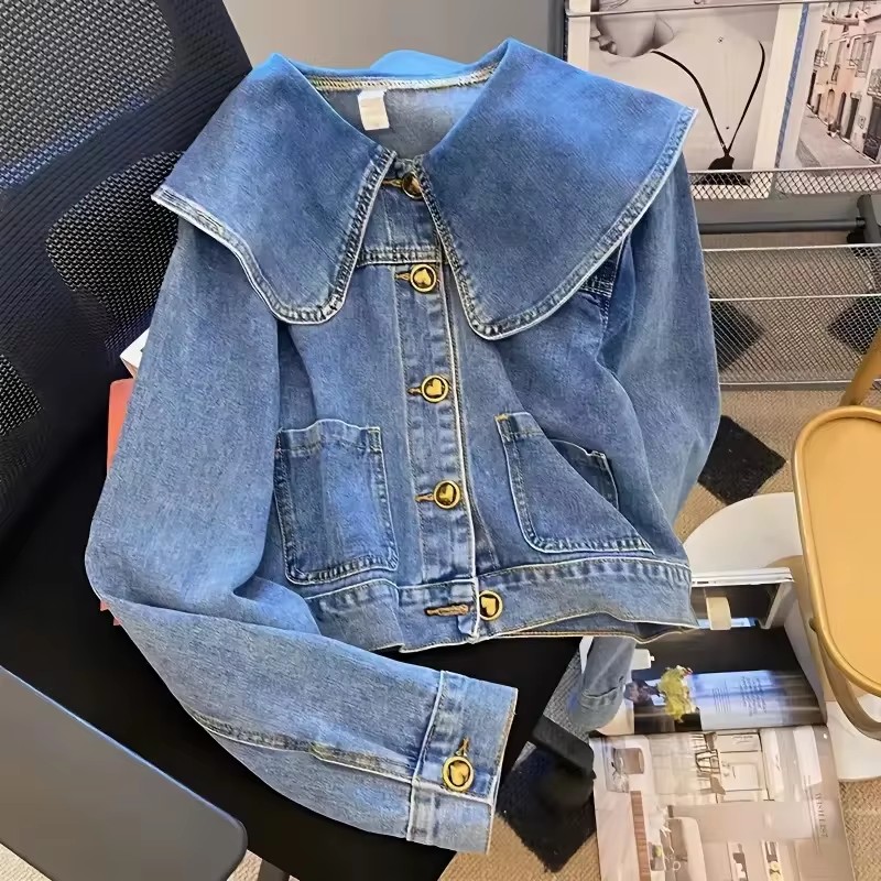 Vintage Fashion Dolls - Fashion Doll Collar Denim Jacket Women
