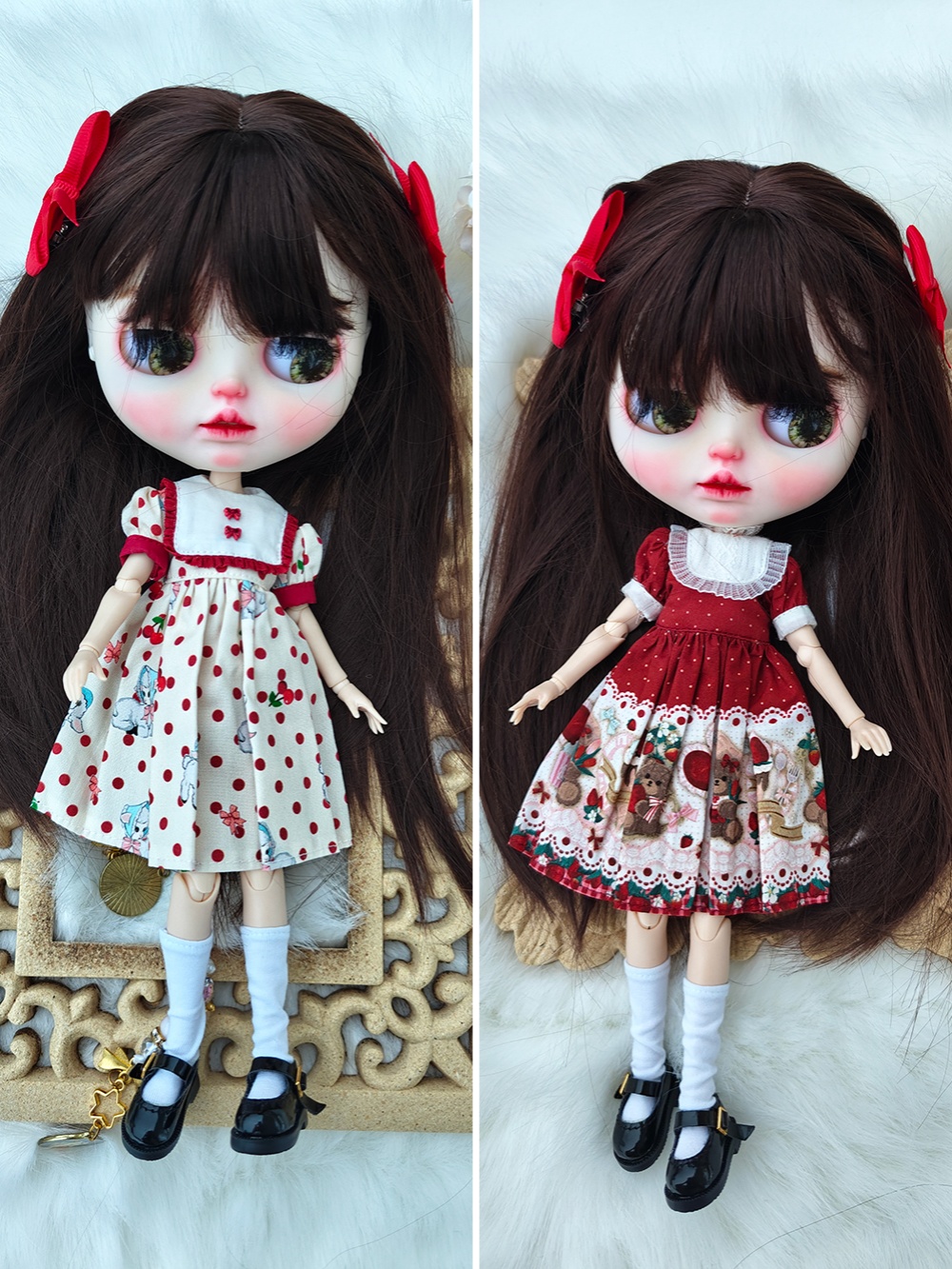 Vintage Fashion Dolls - blythe dolls clothes Vintage Cute Red
