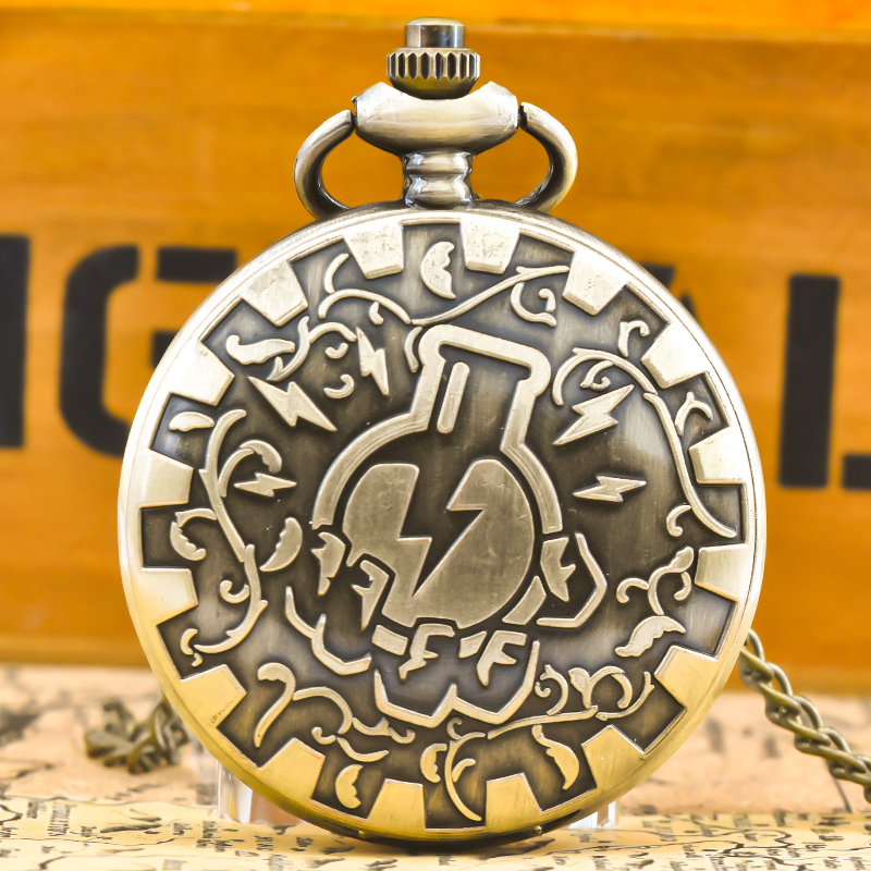 Vintage Fashion Labels - Vintage Bronze Steampunk Carved Quartz Pocket