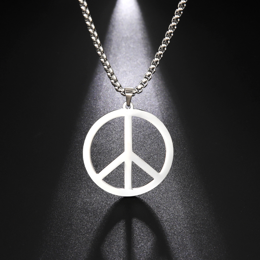 Vintage Fashion Labels - LIKGREAT Peace Sign Symbol Pendant Necklace