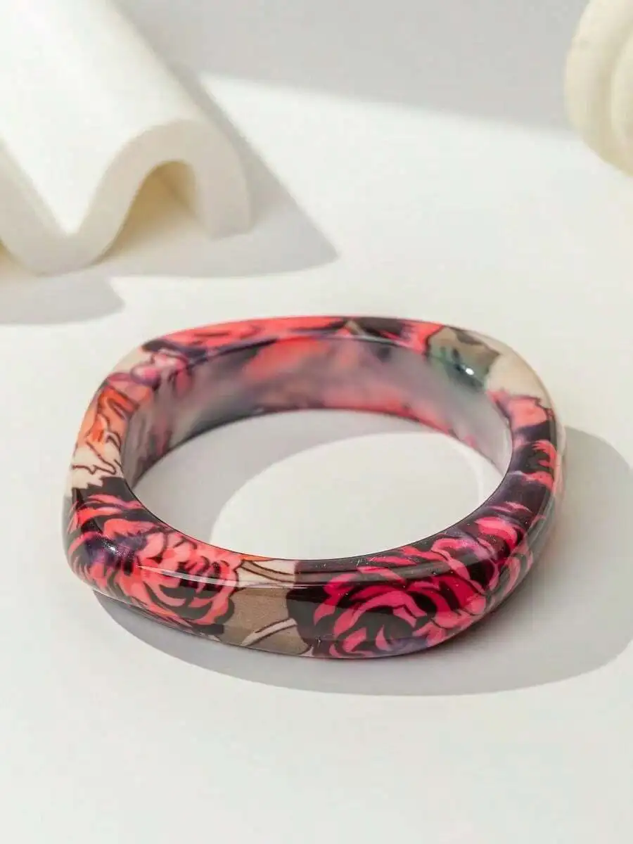Retro Floral Resin Bangle Aest - Vintage Fashion Retro Outfit recensie en prijs