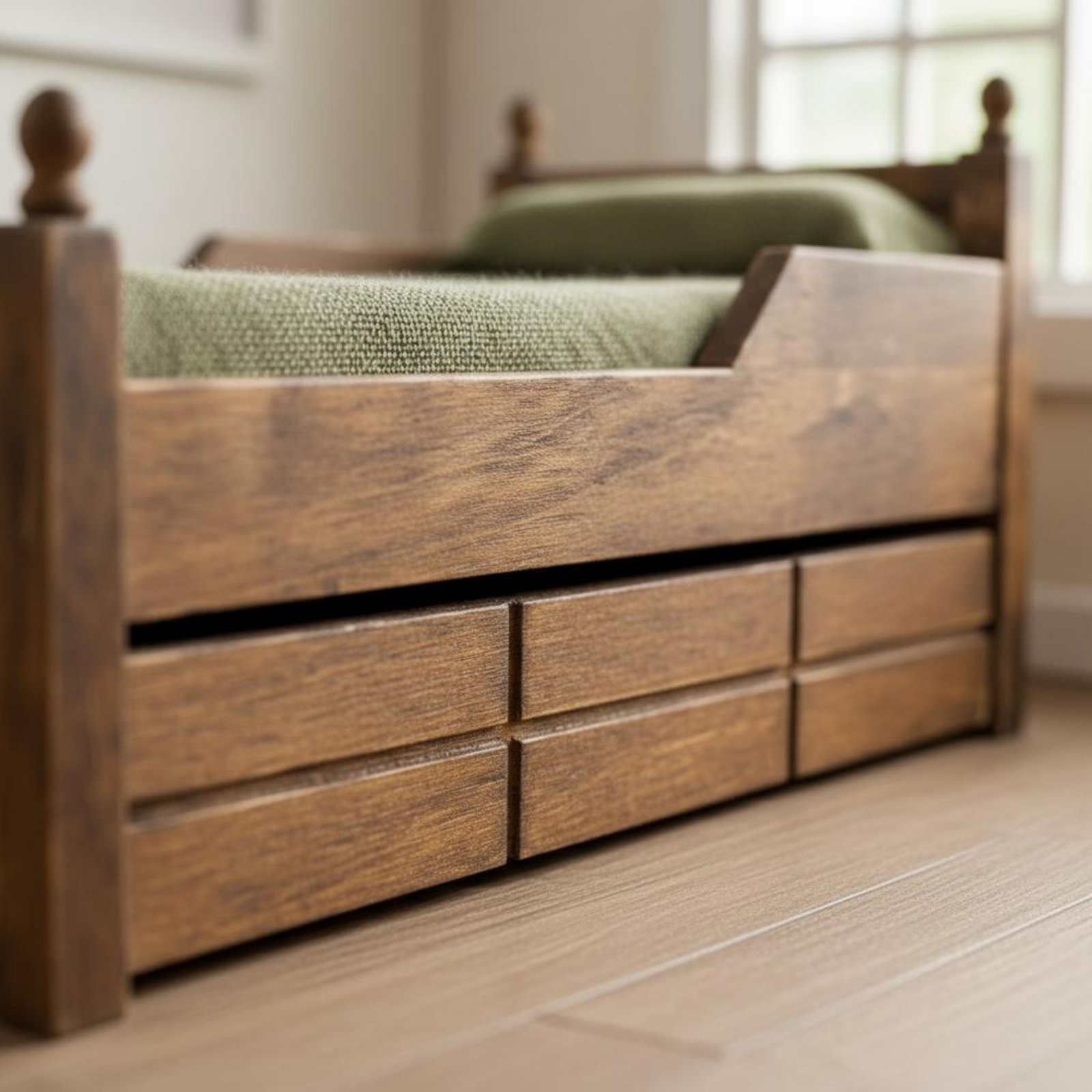 1:12 Scale Wooden Bed Handmade - Vintage Fashion Design recensie en prijs