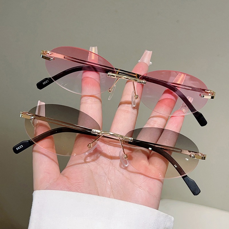 Rimless Oval Sunglasses Men Fa - Vintage Fashion Design recensie en prijs