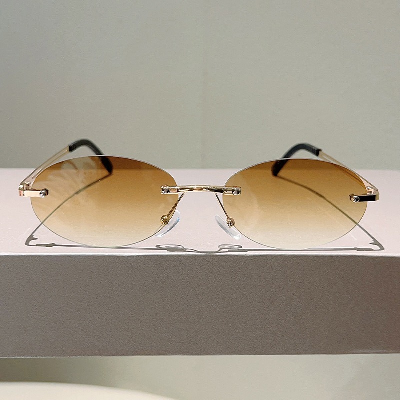 Rimless Oval Sunglasses Men Fa - Vintage Fashion Design recensie en prijs