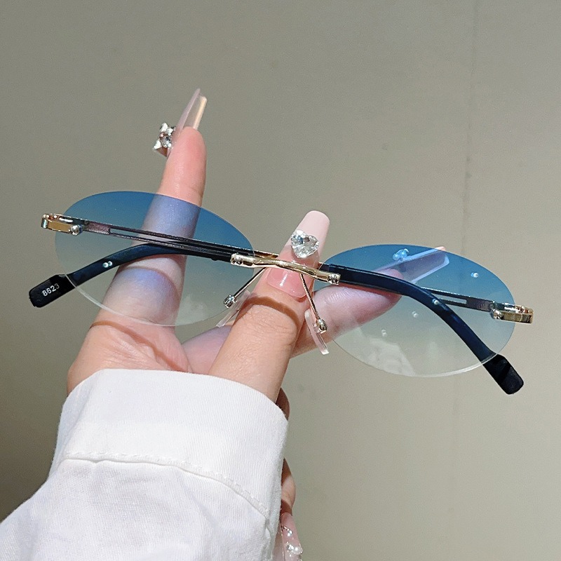 Rimless Oval Sunglasses Men Fa - Vintage Fashion Design recensie en prijs