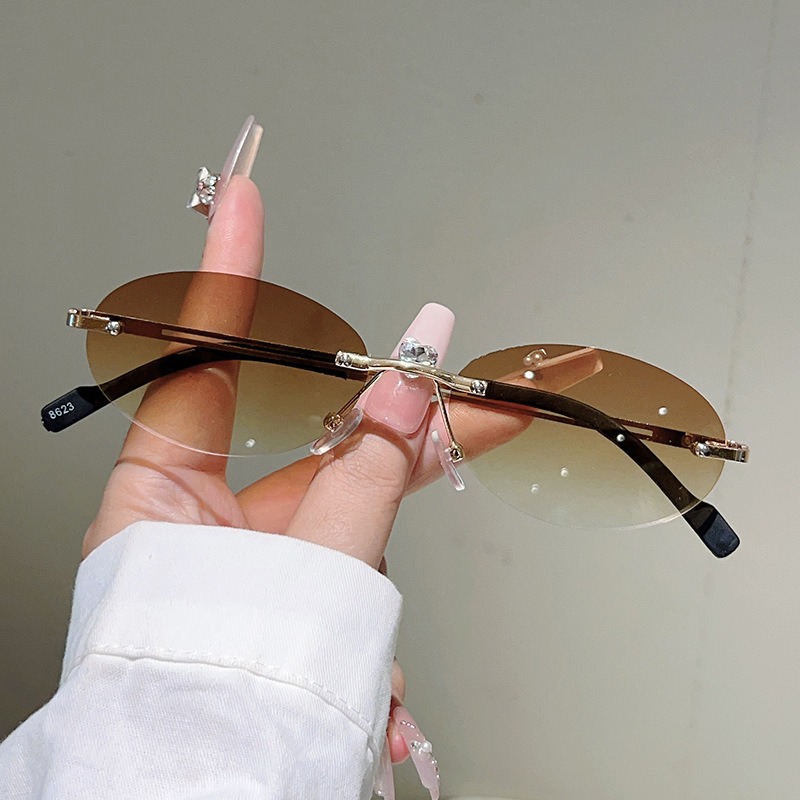 Rimless Oval Sunglasses Men Fa - Vintage Fashion Design recensie en prijs