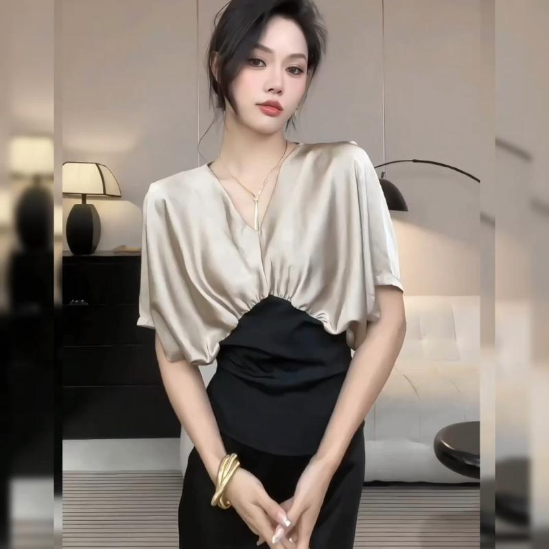 V Neck Contrast Patchwork Plea - Vintage Fashion Trends recensie en prijs