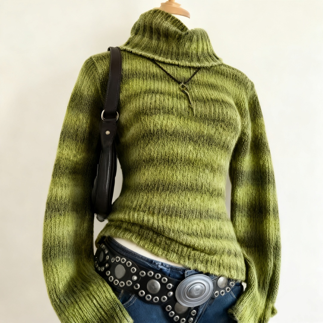 Retro Y2K Green Striped High N - Vintage Fashion Retro Outfit recensie en prijs