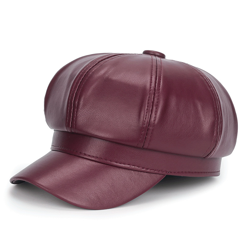 Winter Black PU Leather Hat fo - Vintage Fashion Hats recensie en prijs