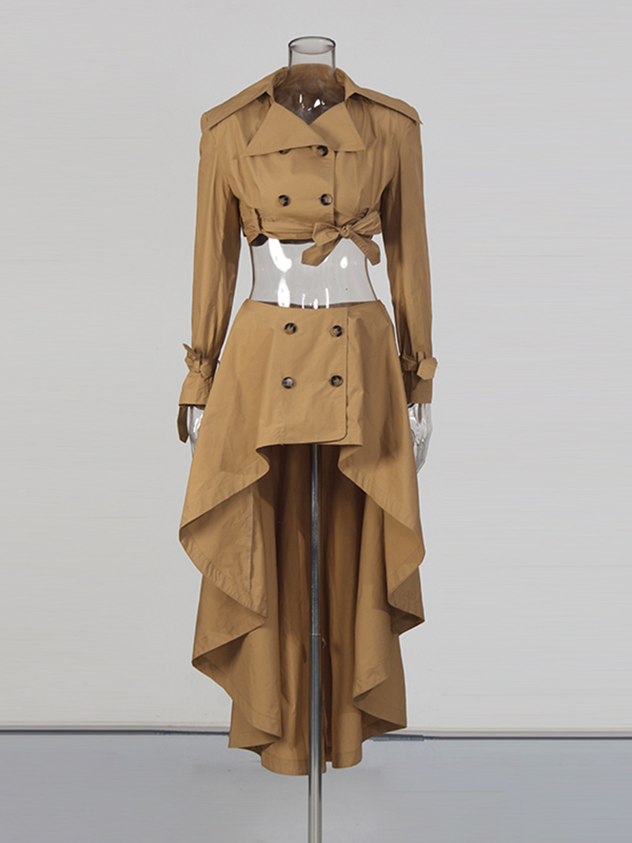 CHICEVER Khaki Spliced Lace Up - Vintage Fashion Pieces recensie en prijs