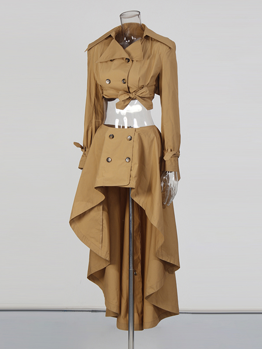 CHICEVER Khaki Spliced Lace Up - Vintage Fashion Pieces recensie en prijs