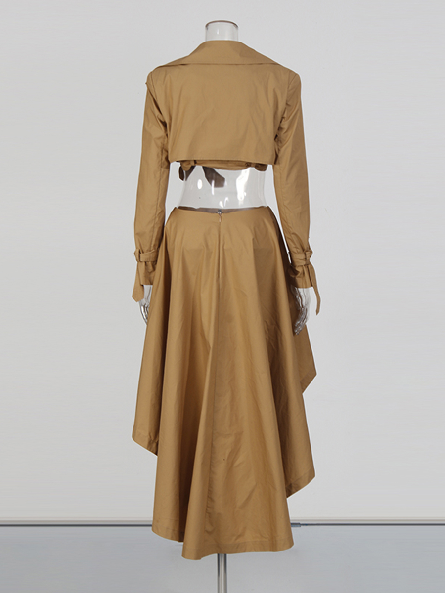 CHICEVER Khaki Spliced Lace Up - Vintage Fashion Pieces recensie en prijs