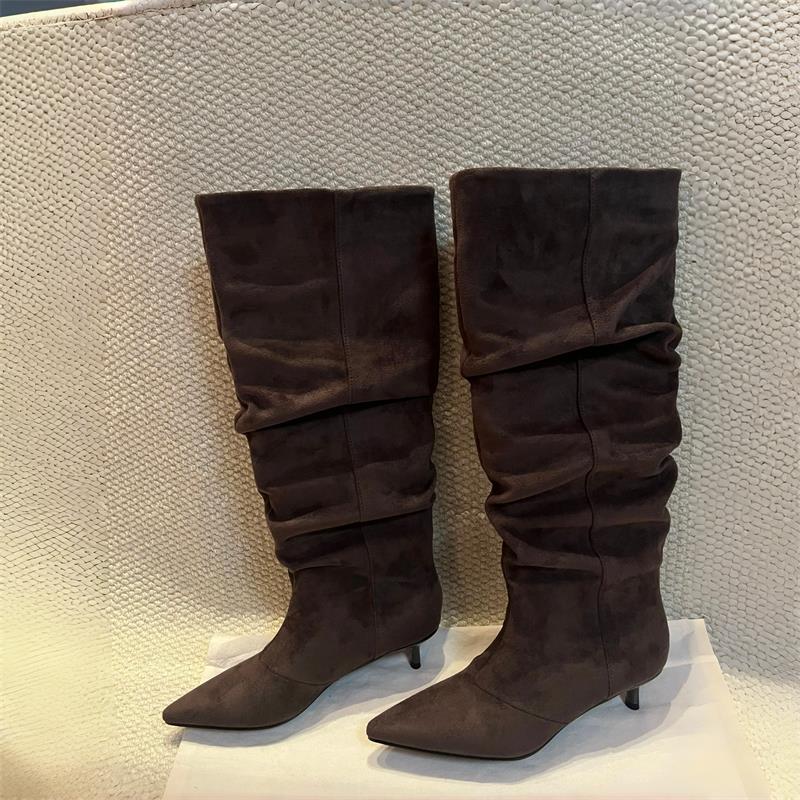 Suede Slouch Knee High Boots W - Vintage Fashion Design recensie en prijs