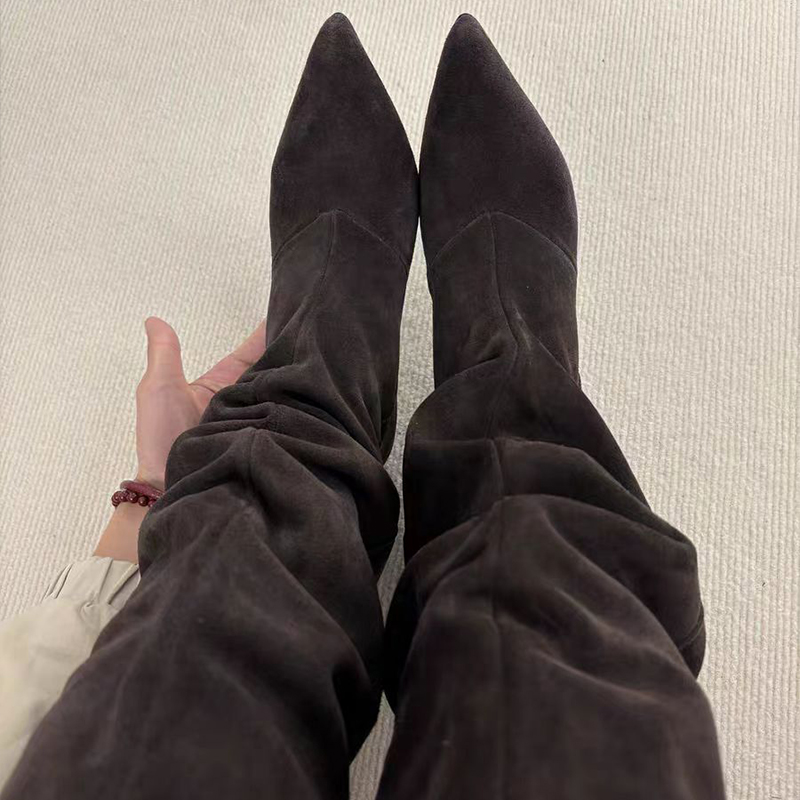 Suede Slouch Knee High Boots W - Vintage Fashion Design recensie en prijs